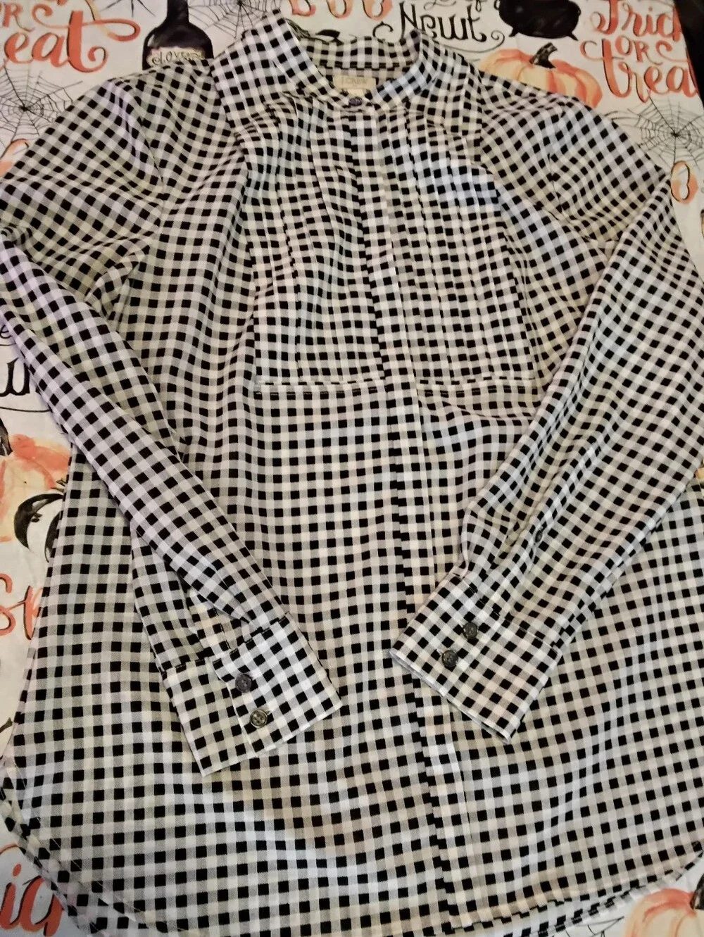J.Crew Women’s size Small gingham print lightweight long sleeve blouse top shirt